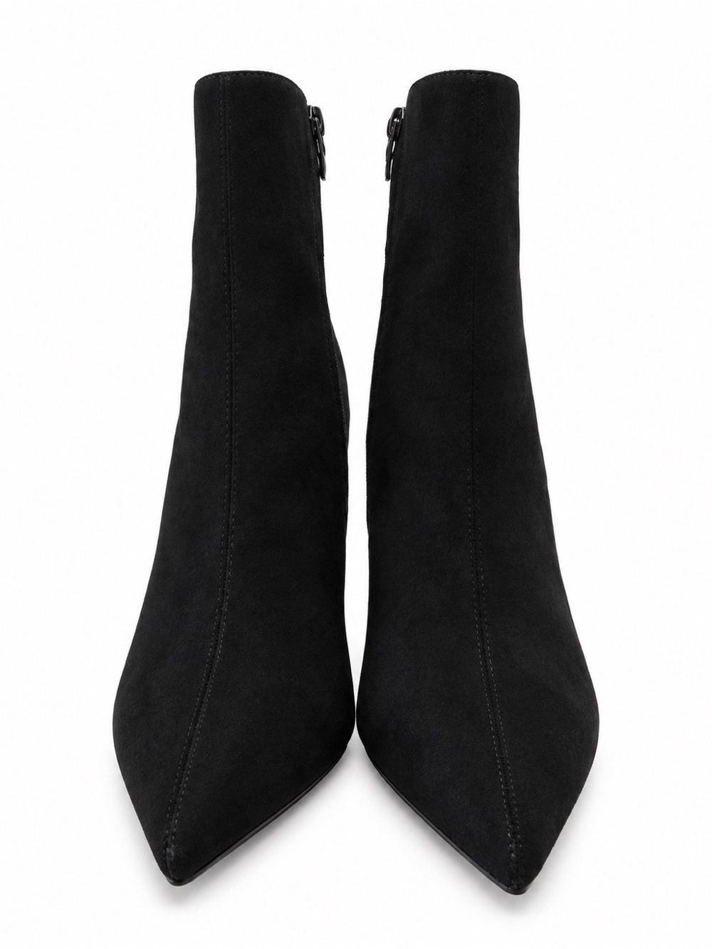 Black Suede Pointed Toe Ankle Boots - Women